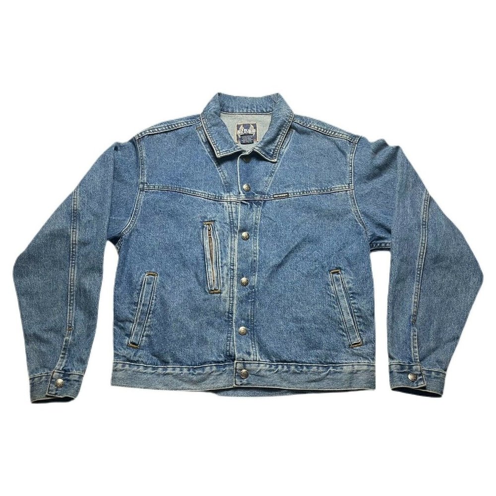 Vintage 90’s Harley Davidson Denim Jean Jacket Size Small Bike Made in USA